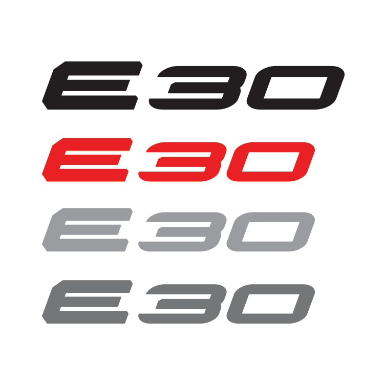 BMW E30 chassis code decal vector template with bold lettering