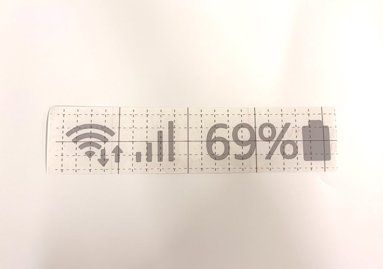 Galaxy status bar decal wifi and network arrow icon close-up