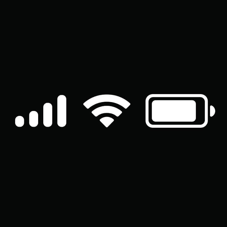 iPhone status bar decal vector template with wifi, signal, and battery icons