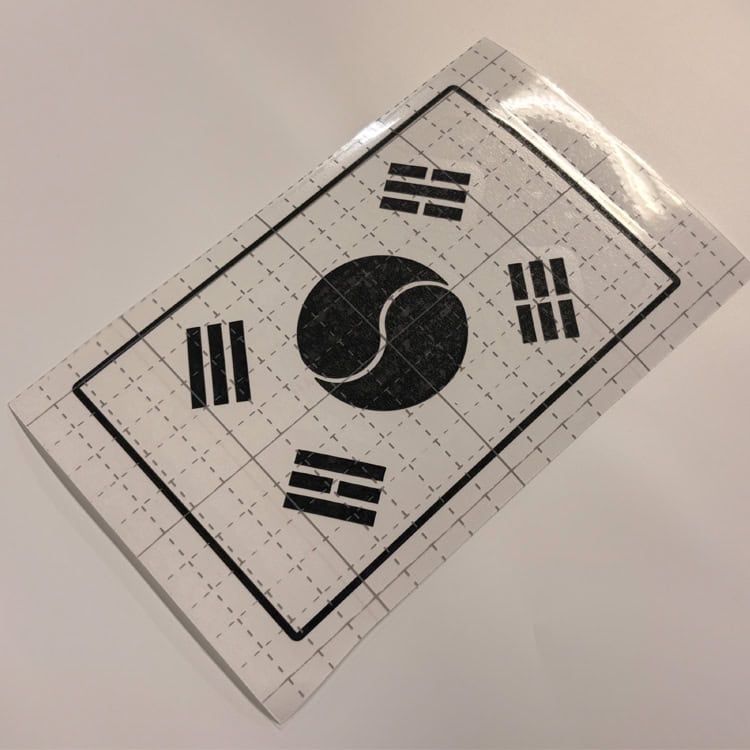 Korean flag Taegeukgi vector design for car and travel luggage