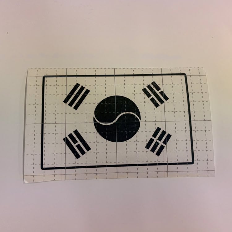 Korean flag Taegeukgi vector design for car and travel luggage