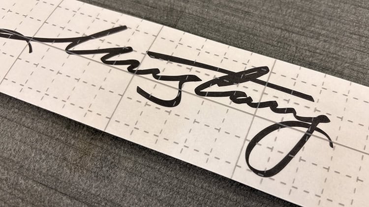 Mustang handwritten lettering decal vector template