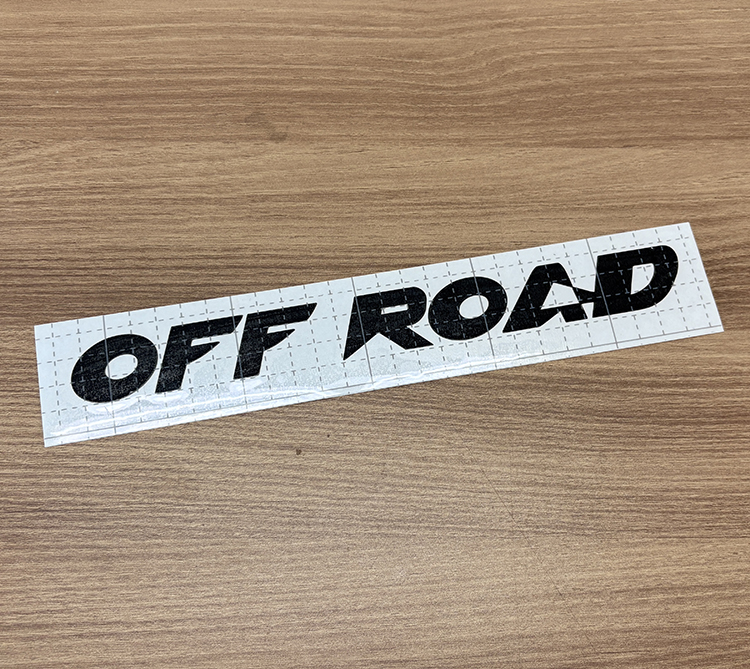 OFF ROAD decal Type A lettering close-up, full view